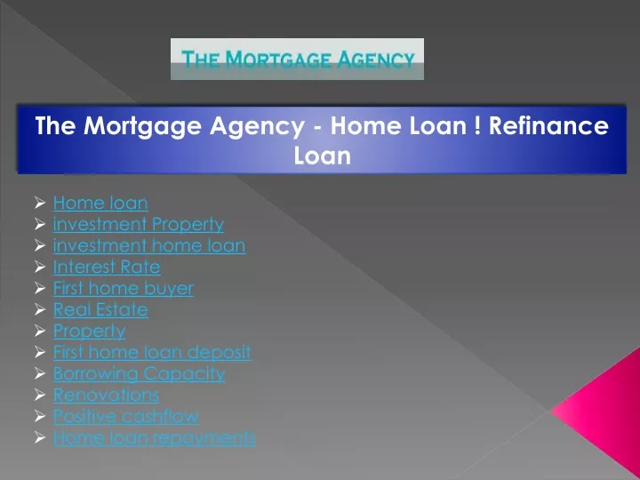 the mortgage agency home loan refinance loan n.