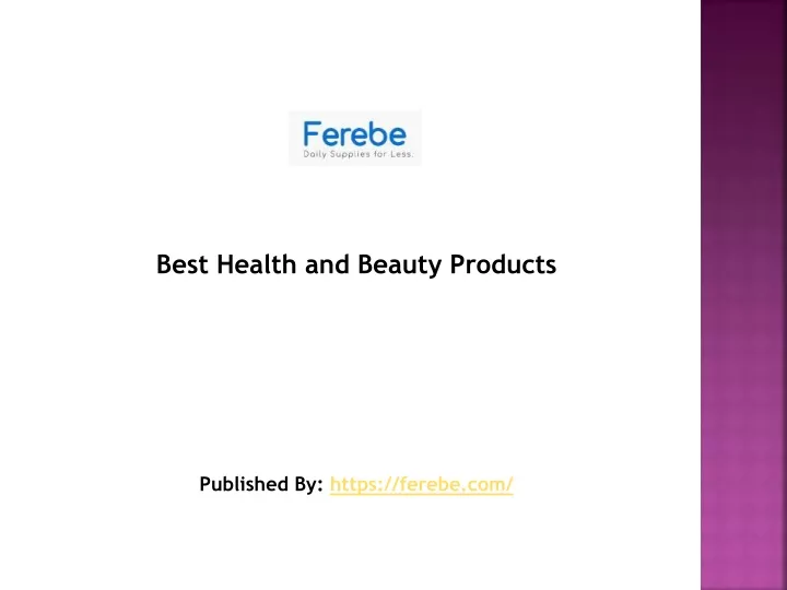 best health and beauty products published n.