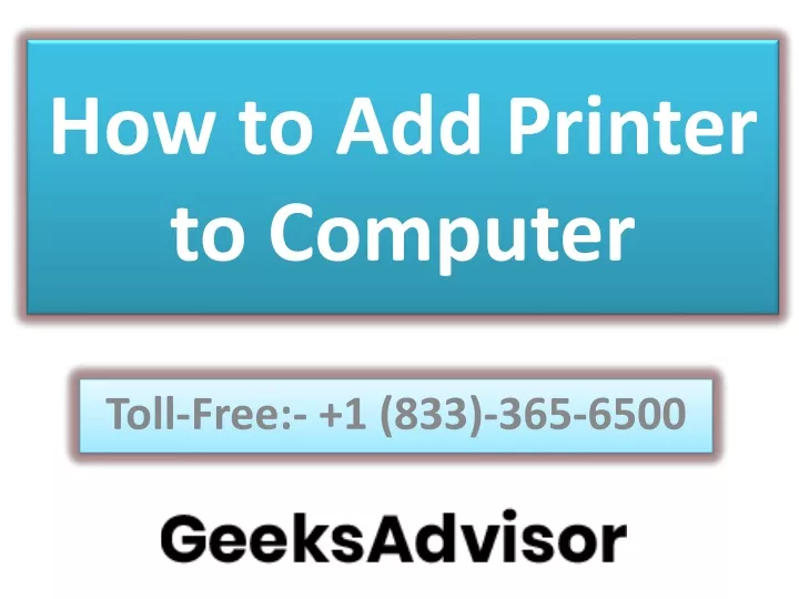 how to add printer to computer n.