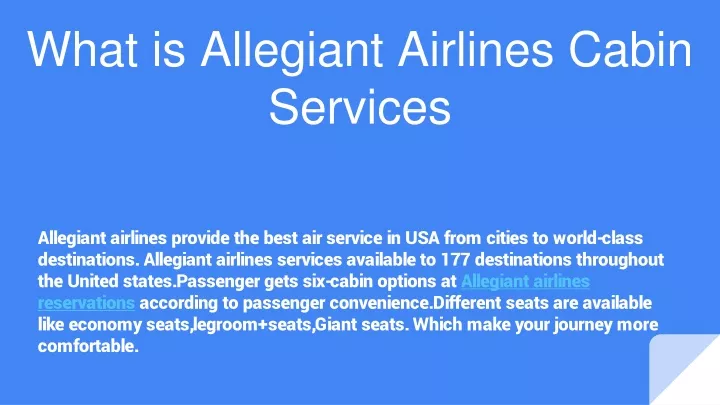 what is allegiant airlines cabin services n.