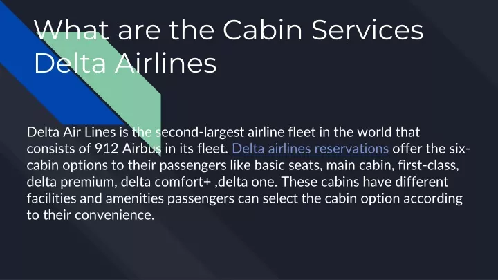 what are the cabin services delta airlines n.