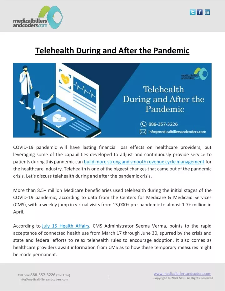 telehealth during and after the pandemic n.