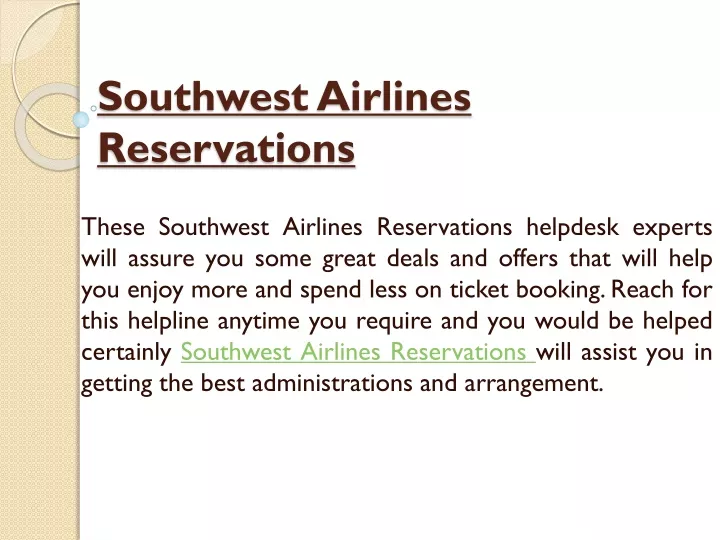 southwest airlines reservations n.