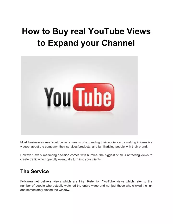 how to buy real youtube views to expand your n.