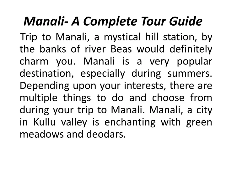 manali a complete tour guide n.