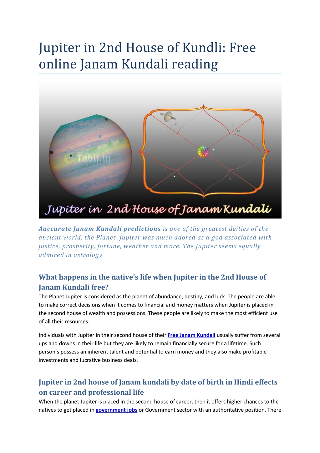 PPT - Jupiter In 2nd House Of Kundli: Free Online Janam Kundali Reading ...