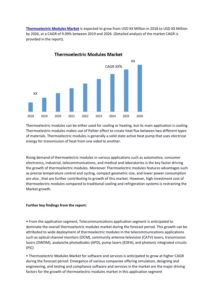 thermoelectric modules market is expected to grow n.