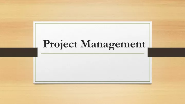 project management n.