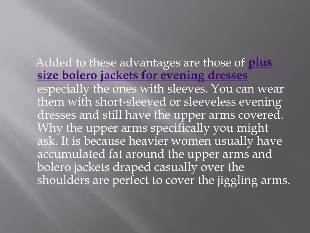 PPT - Plus Size Bolero Jackets For Evening Dresses PowerPoint ...