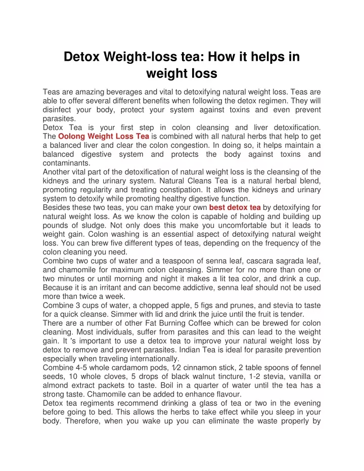 detox weight loss tea how it helps in weight loss n.