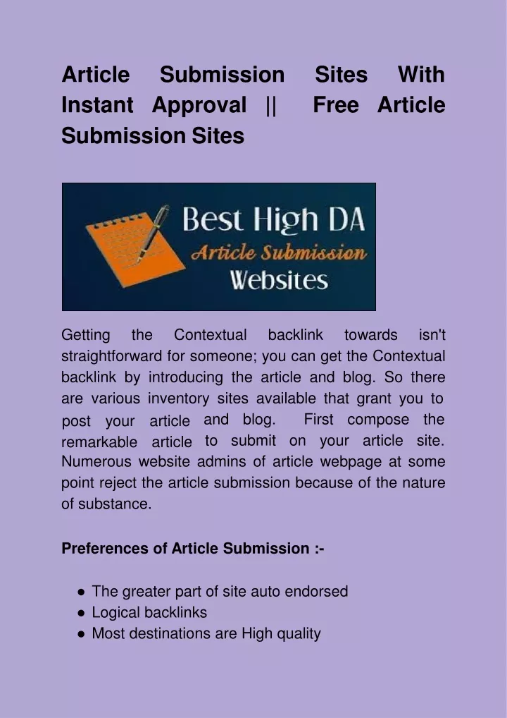 submission sites n.