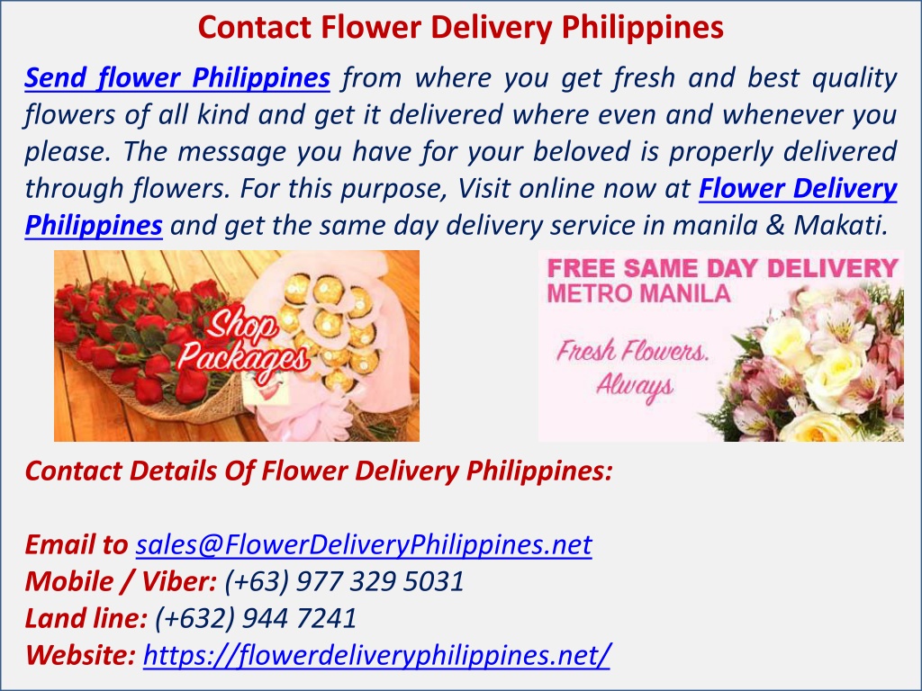 PPT Flower Delivery Philippines Best Online Flower Shop in Manila