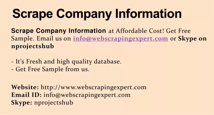 scrape company information n.