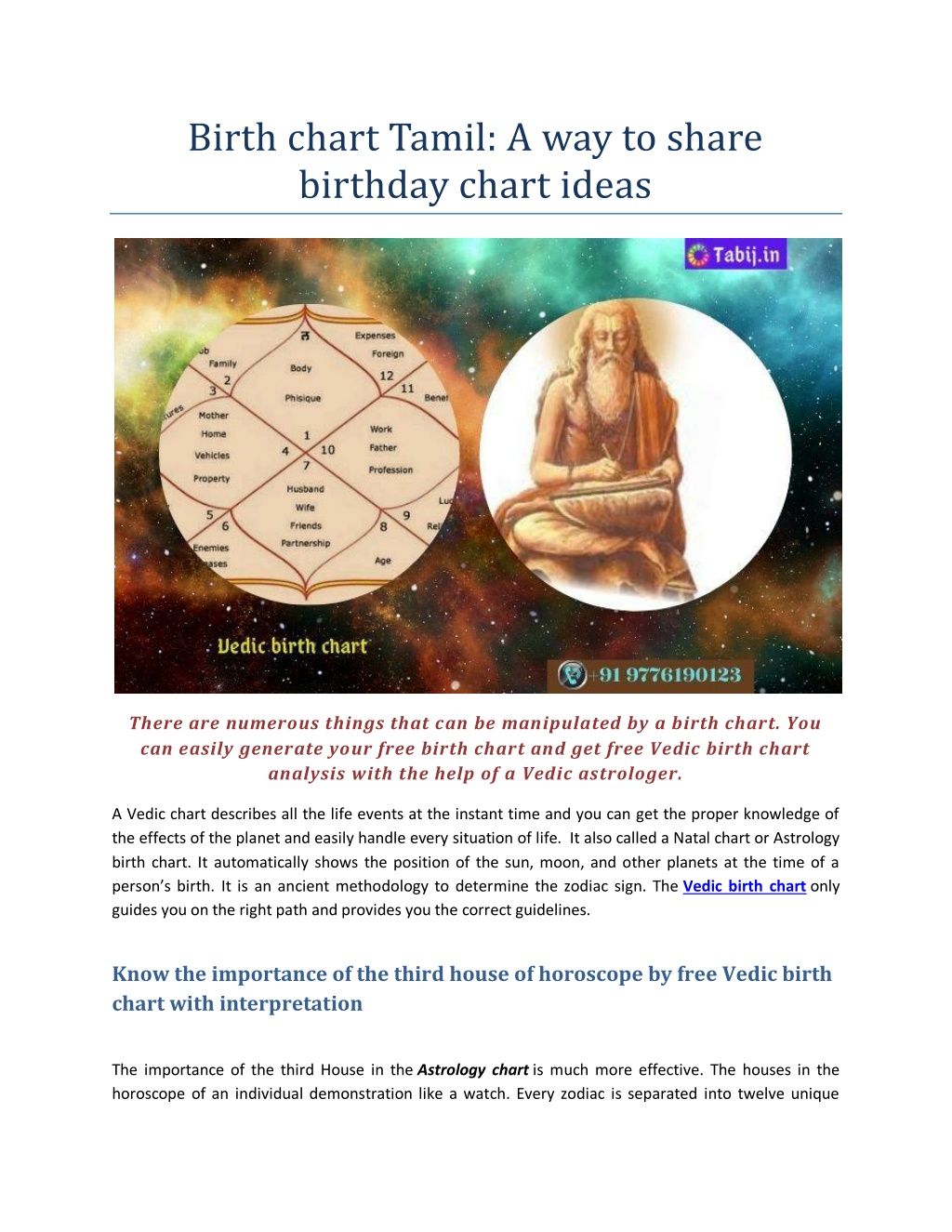 PPT Birth chart Tamil A way to share birthday chart ideas PowerPoint