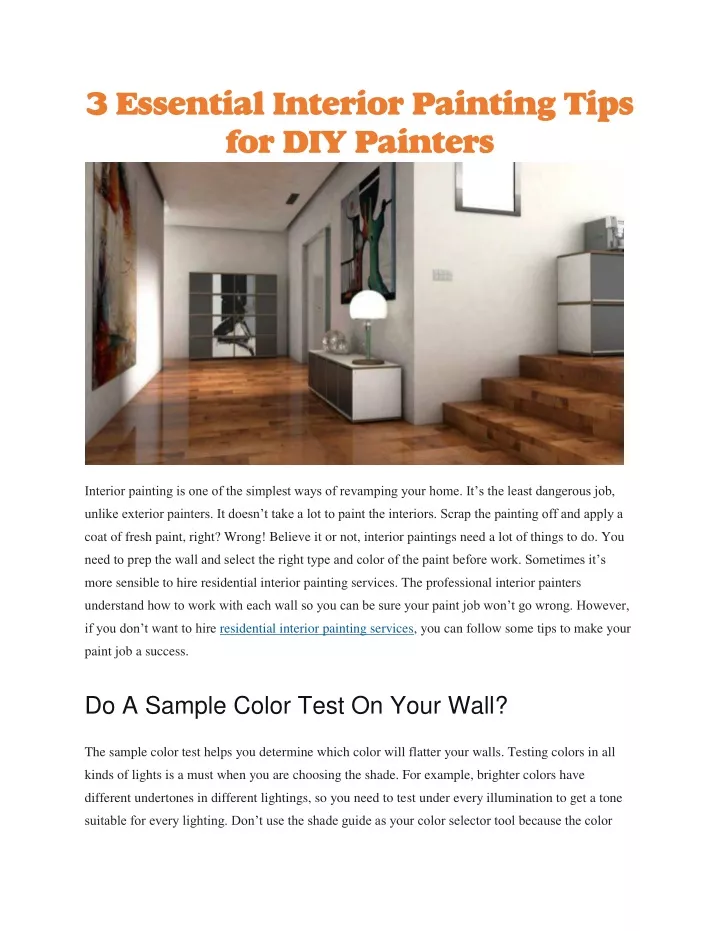 3 essential interior painting tips n.