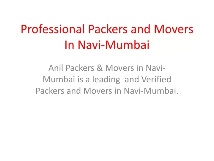 professional packers and movers in navi mumbai n.