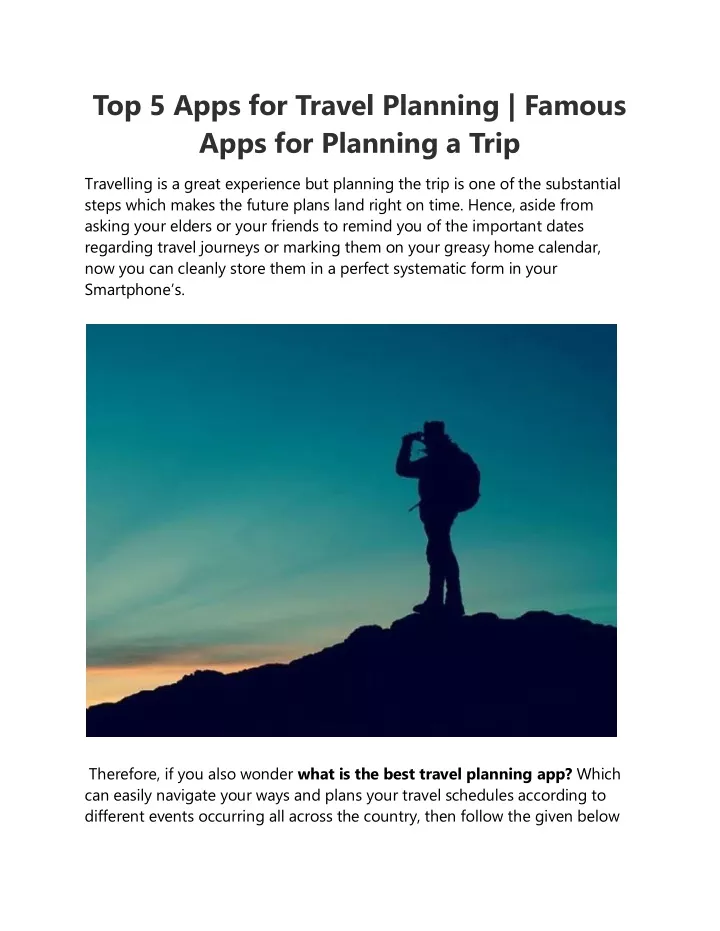 top 5 apps for travel planning famous apps n.