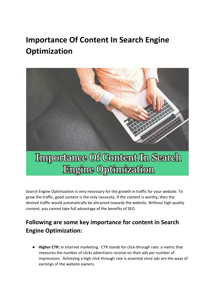 importance of content in search engine n.