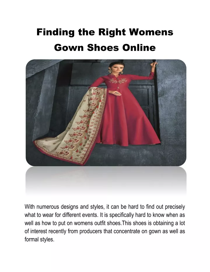 finding the right womens gown shoes online n.