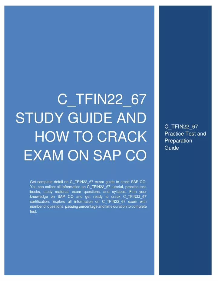c tfin22 67 study guide and how to crack exam n.