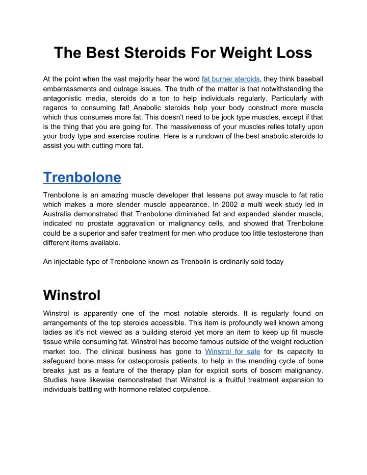 the best steroids for weight loss n.