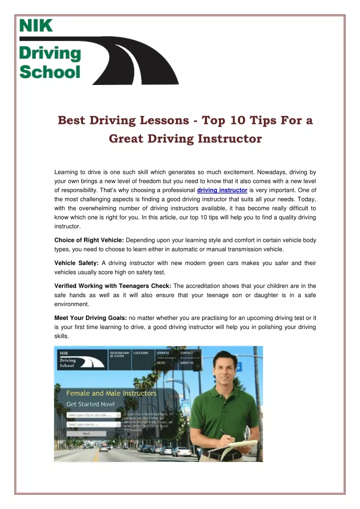 best driving lessons top 10 tips for a great n.