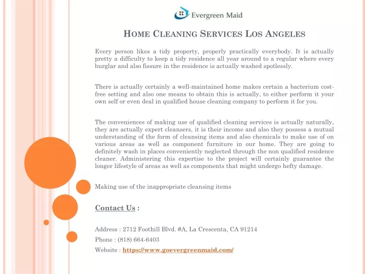 home cleaning services los angeles n.