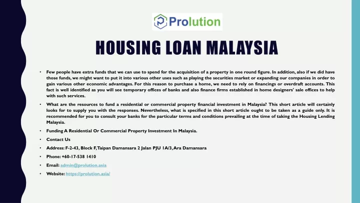 housing loan malaysia n.