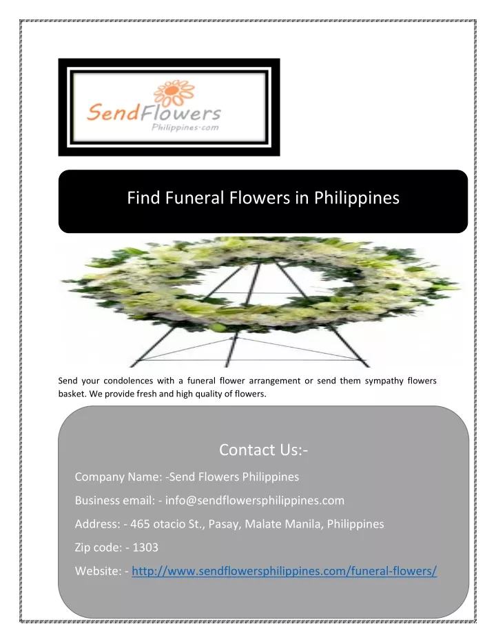find funeral flowers in philippines n.