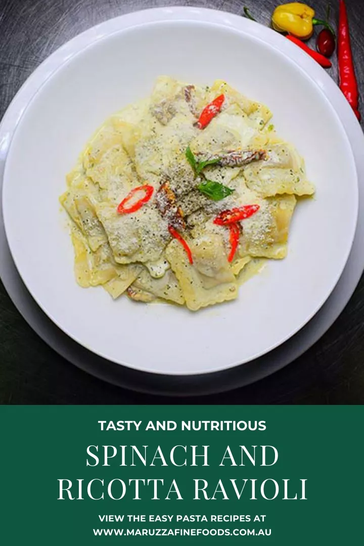 tasty and nutritious spinach and ricotta ravioli n.