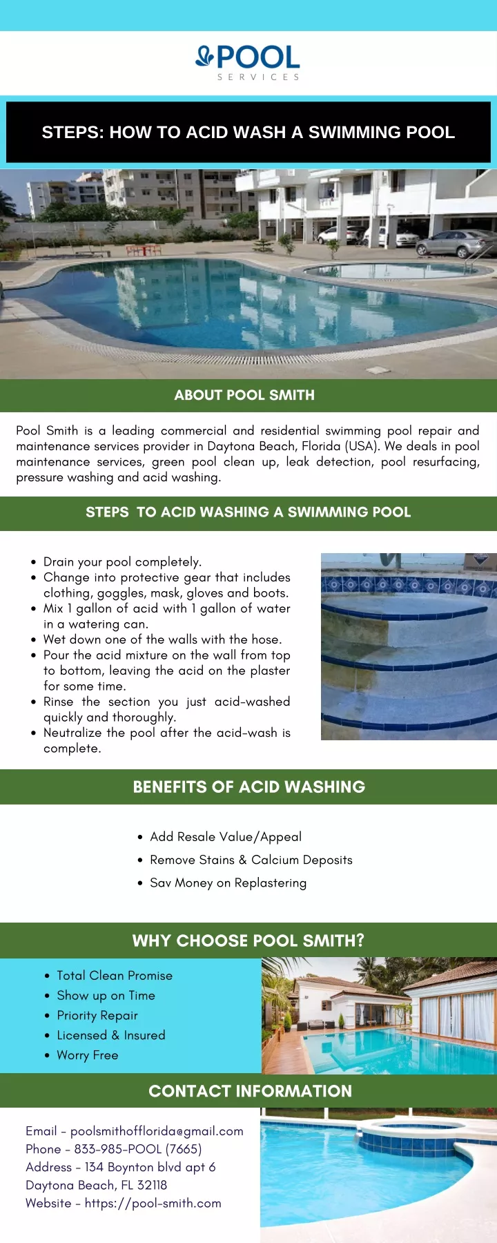 swimming pool acid wash service