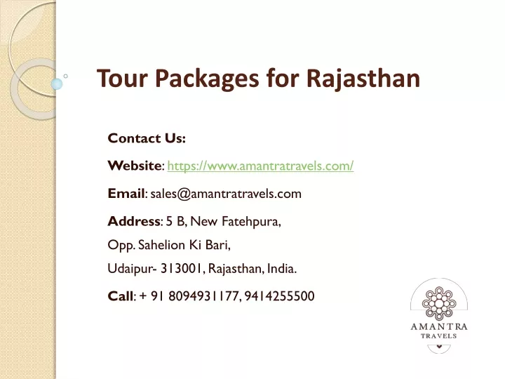 tour packages for rajasthan n.