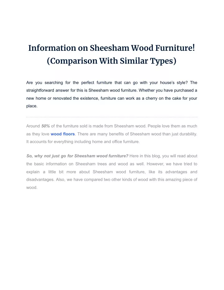 information on sheesham wood furniture comparison n.