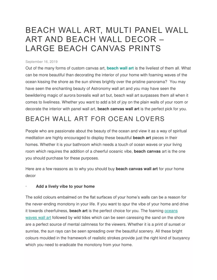 beach wall art multi panel wall art and beach n.