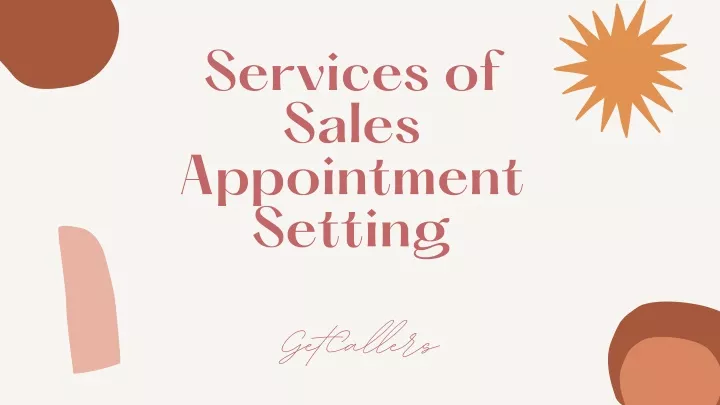services of sales appointment setting n.