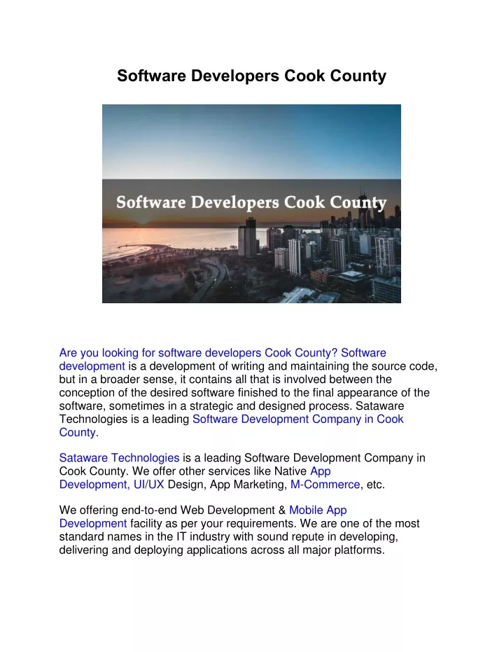 software developers cook county n.