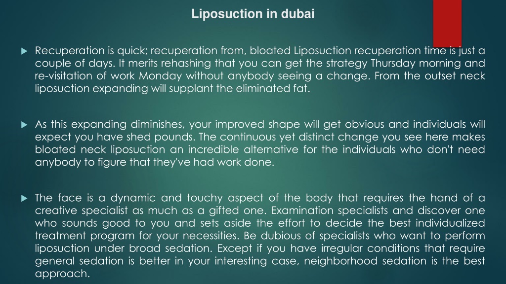 Ppt Liposuction In Dubai Powerpoint Presentation Free Download Id