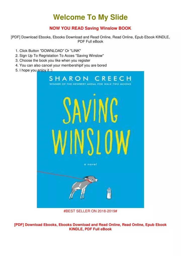 welcome to my slide now you read saving winslow n.