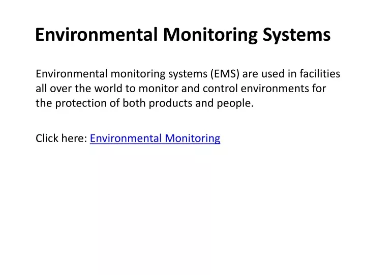 environmental monitoring systems n.
