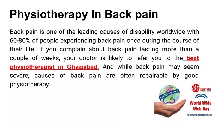 physiotherapy in back pain n.