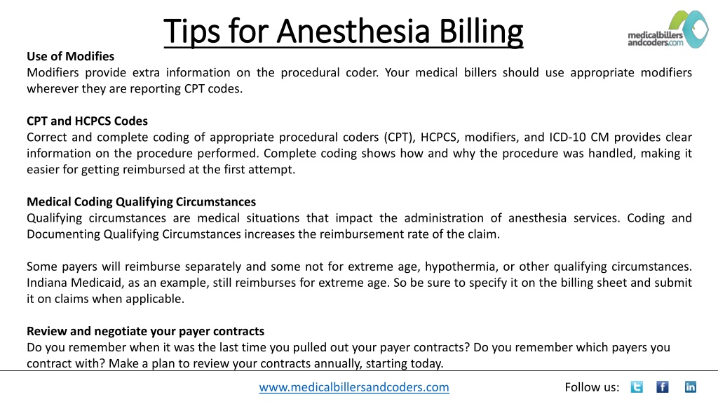 PPT - Tips for Anesthesia Billing PowerPoint Presentation, free ...