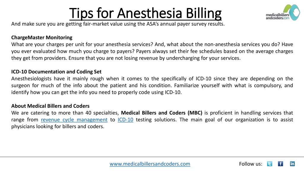 PPT - Tips for Anesthesia Billing PowerPoint Presentation, free ...