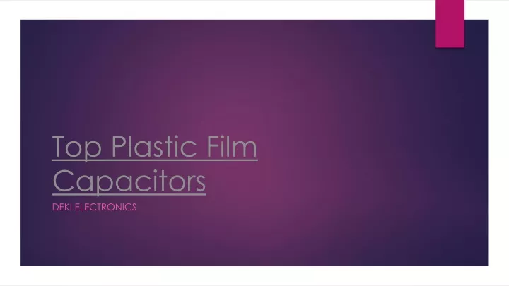 top plastic film capacitors n.