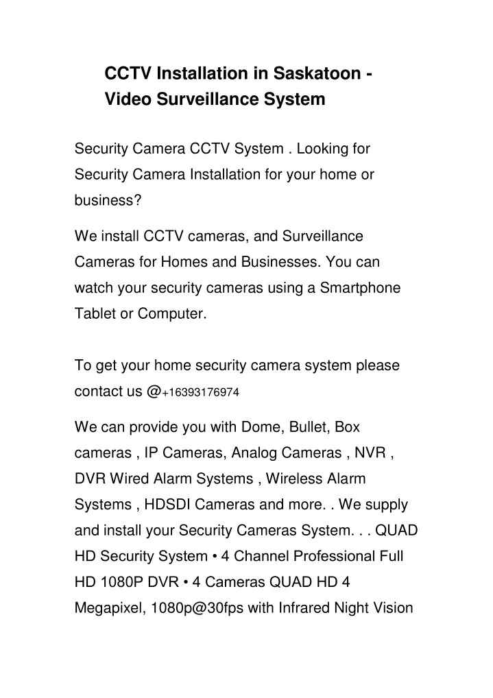 cctv installation in saskatoon video surveillance n.