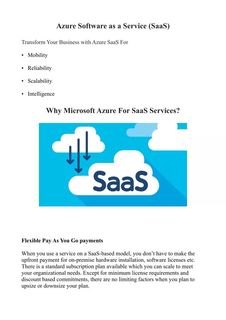 azure software as a service saas n.