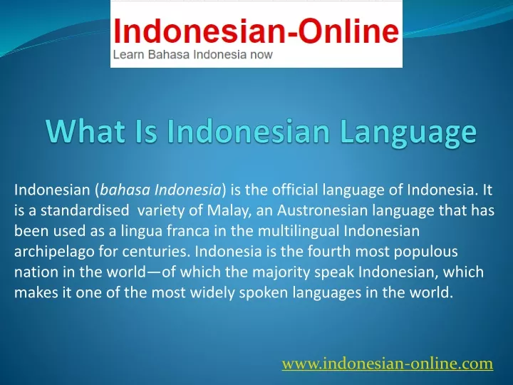 what is indonesian language n.