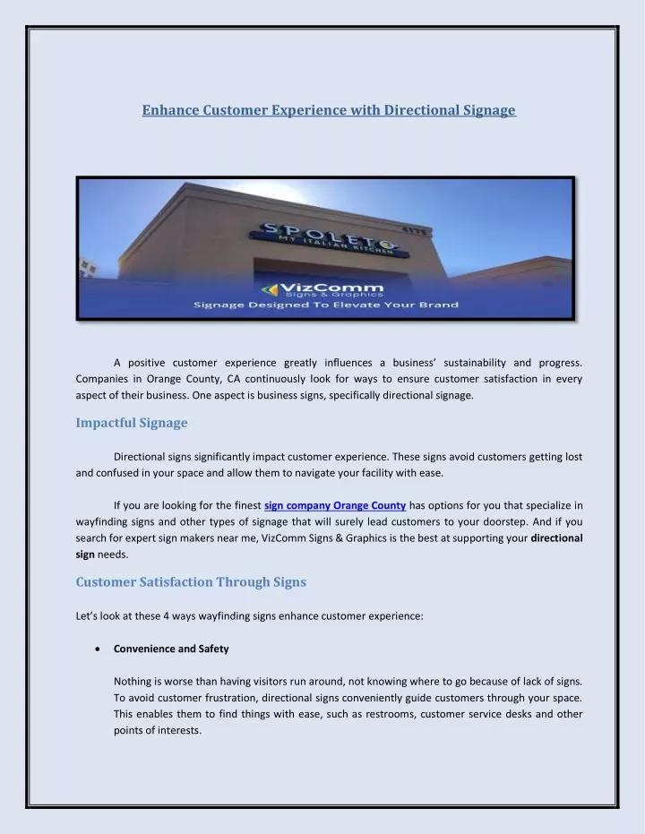 enhance customer experience with directional n.