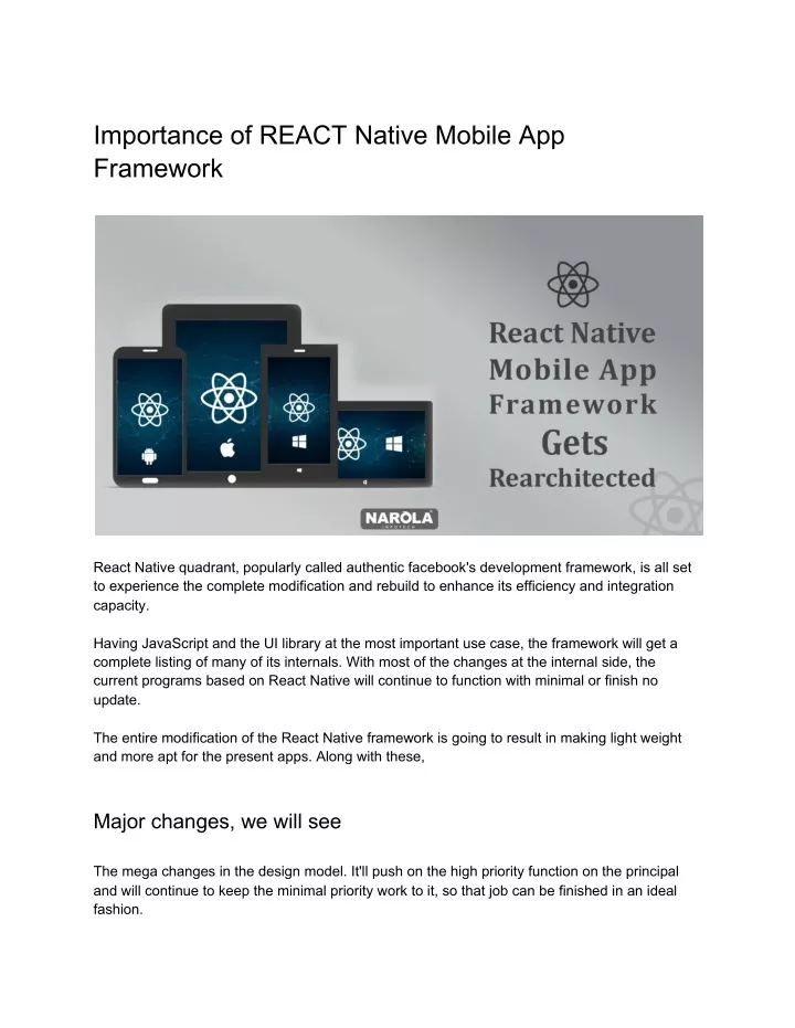 importance of react native mobile app framework n.