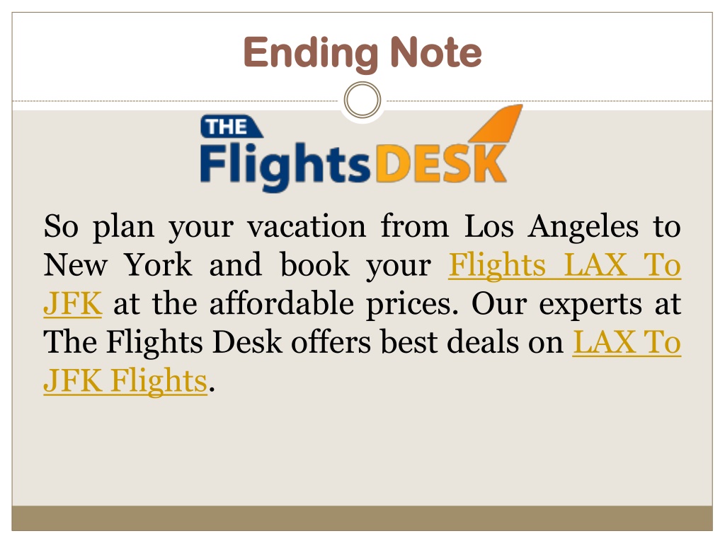 PPT Flights LAX To JFK PowerPoint Presentation, free download ID