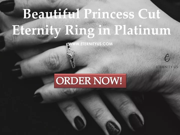beautiful princess cut eternity ring in platinum n.